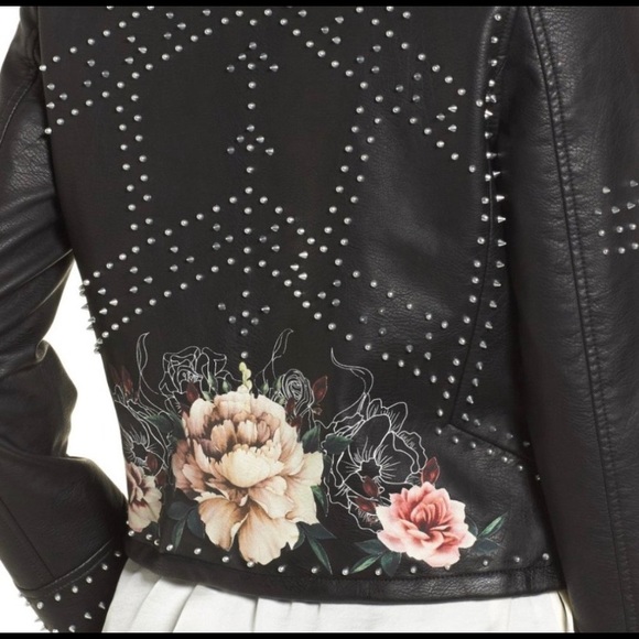 NWT BLANK NYC Stud Floral Moto-Jacket Heartbreaker - Picture 6 of 12